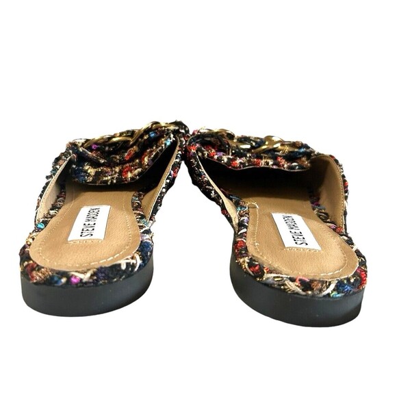 Steve Madden Multicolor Tweed Loafers with Gold Chain - Picture 9 of 11